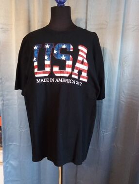 Men's Black USA Graphic Short Sleeve Tee - Made in America 2017